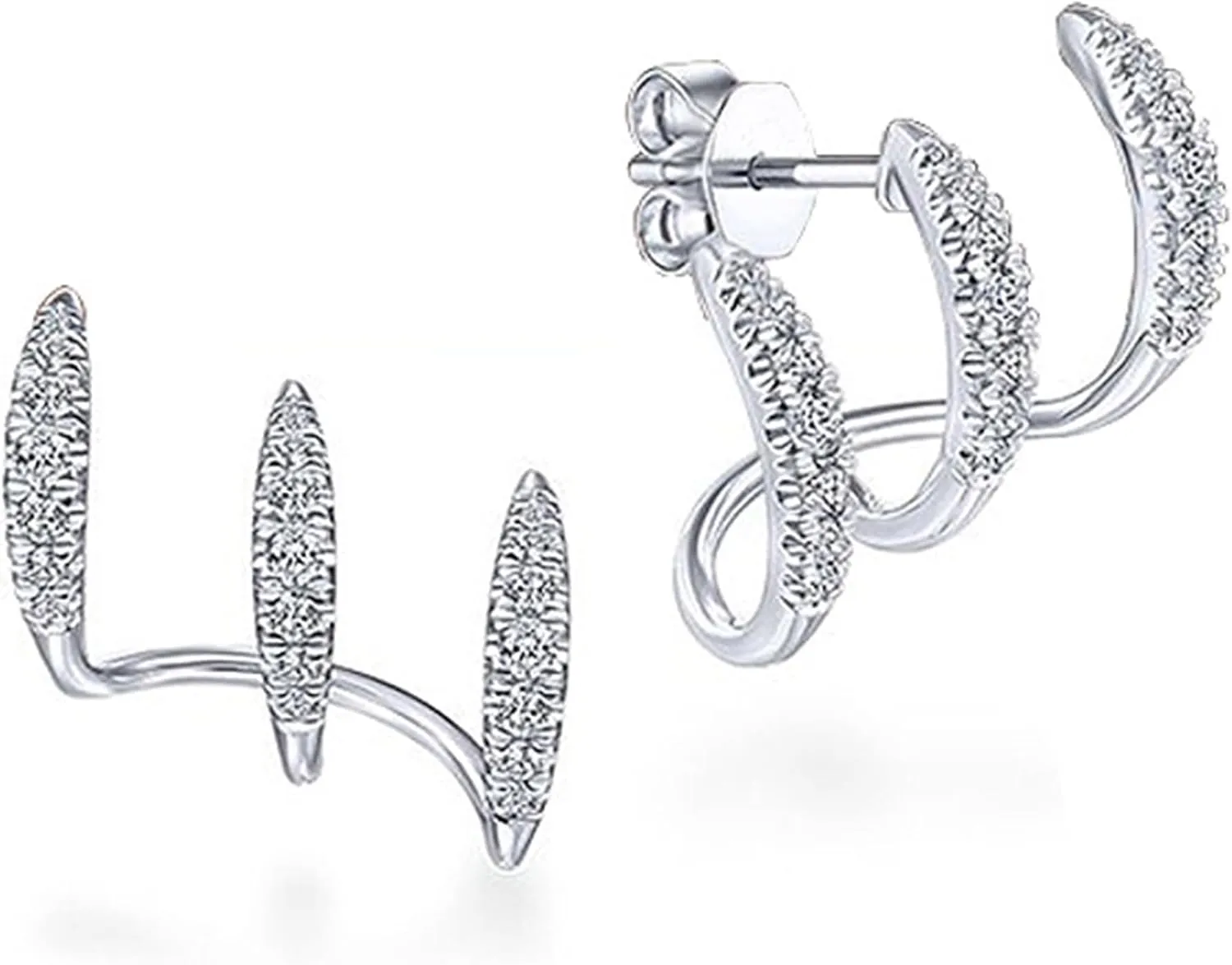 Stylish Cuff Earrings for Women Cat Claw Illusion Stud Silver Earrings Minimalist Jewelry Gifts