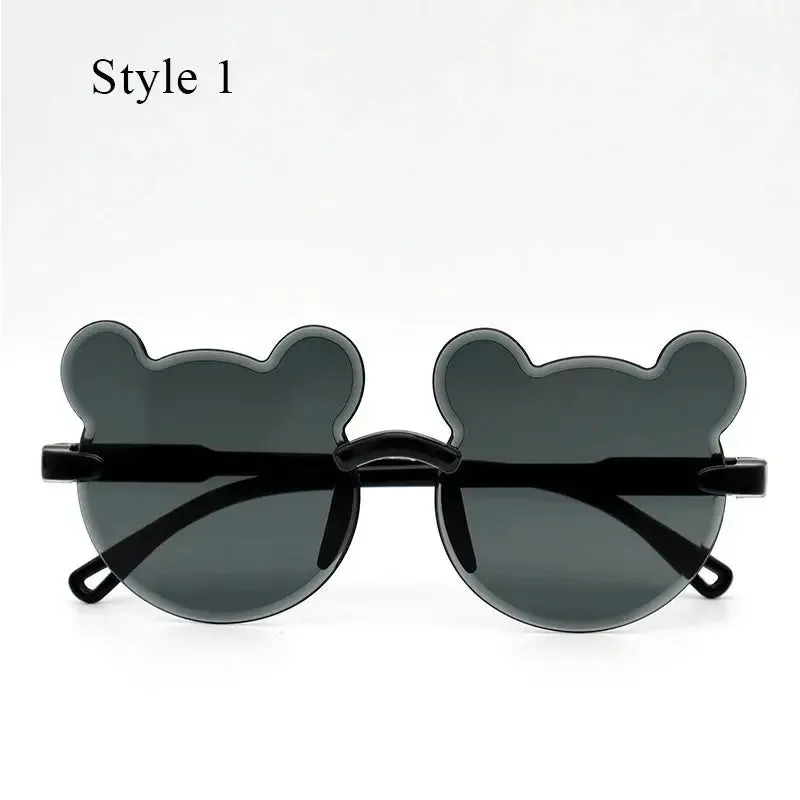 Summer Girl Boys Cute Kids Rimless Sunglasses 2023 Cartoon Bear Gradual Children Baby Outdoor Sun Glasses Lunette Soleil Enfant