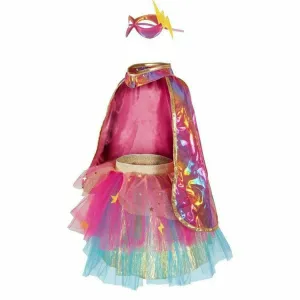 Super-Duper Tutu/Cape/Mask, Pink/Gold, Size 4-6
