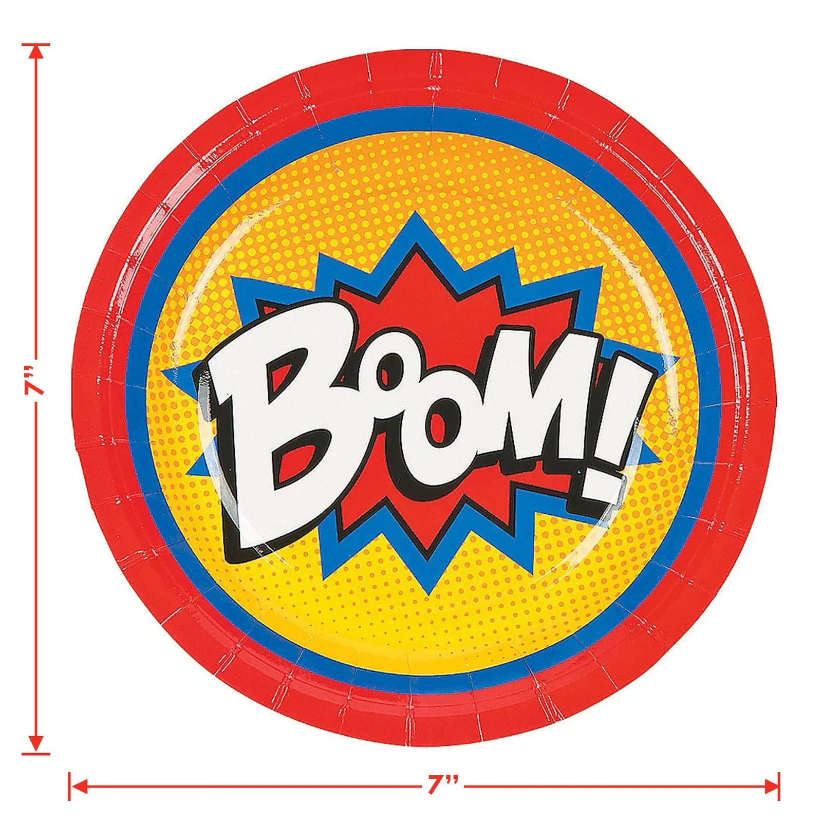 Superhero Action Paper Dessert Plates and Beverage Napkins (Serves 16)
