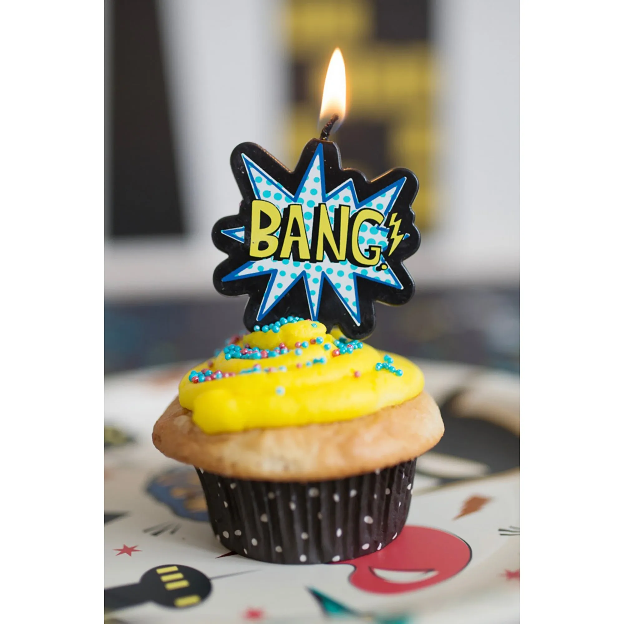 Superhero Birthday Candles, 4 Count