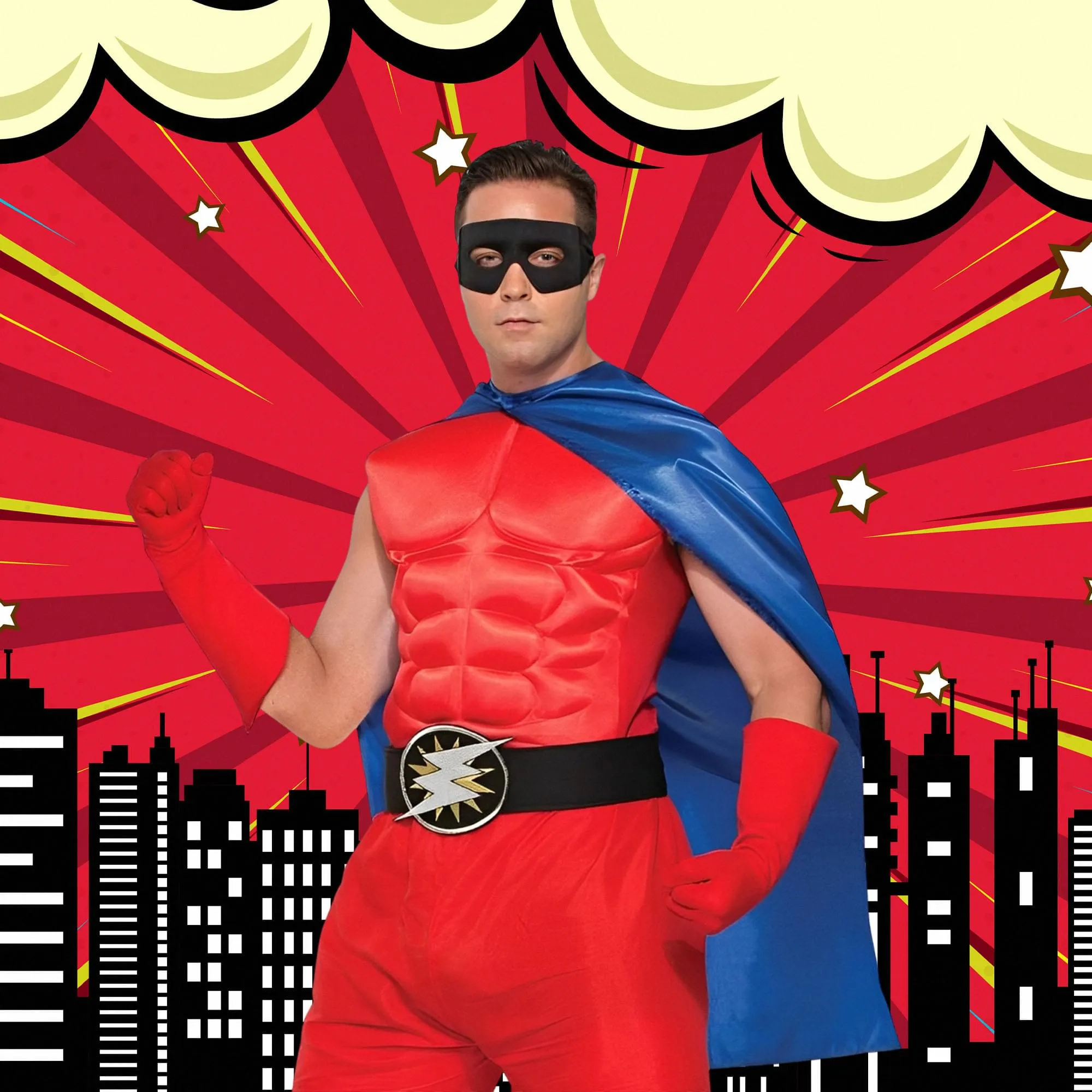 Superhero Blue Costume Cape Adult