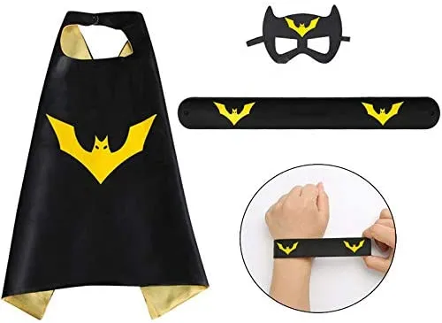 Superhero Capes for Birthday Return Gift with Matching Slap Bracelet and Eyemask- Girls set of 4