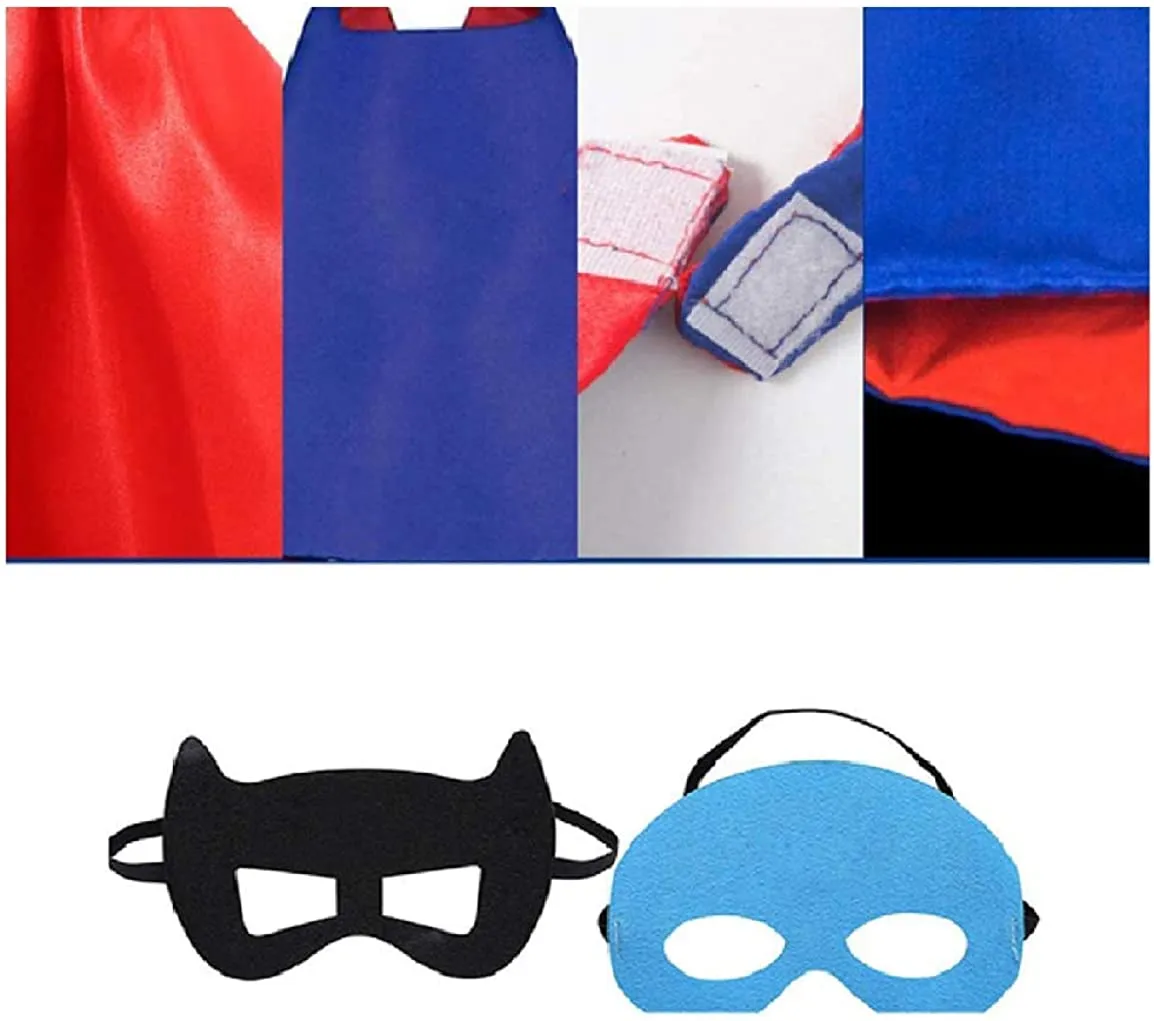 Superhero Capes for Birthday Return Gift with Matching Slap Bracelet and Eyemask- Girls set of 4