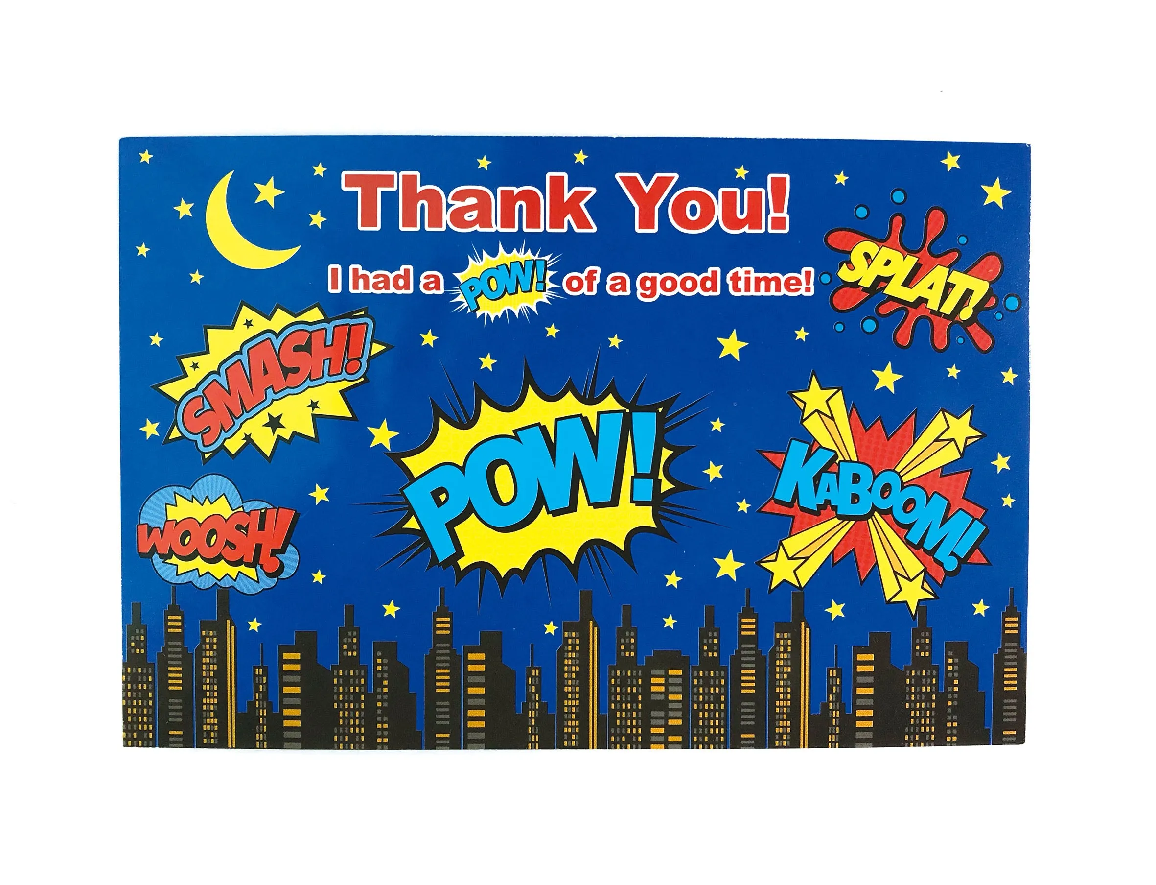 Superhero Fill-in Birthday Thank You Cards for Kids
