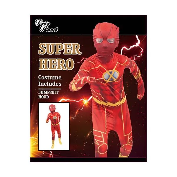Superhero Flash Boys Costume - 11 - 12 Years