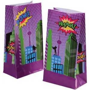 Superhero Paper Party Favor Bags (pack of 12)