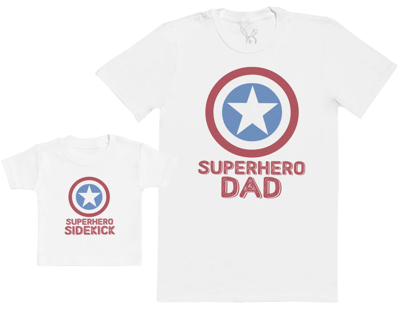 Superhero Sidekick - Baby Gift Set with Baby / Kids T-Shirt & Father's T-Shirt - (Sold Separately)