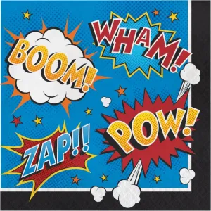 Superhero Slogans Napkins - Lunch 16 Pkt