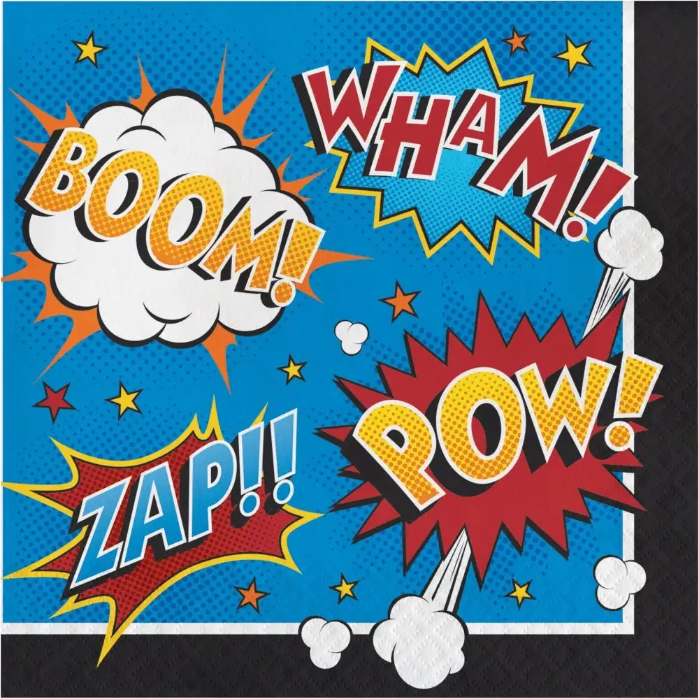 Superhero Slogans Napkins - Lunch 16 Pkt