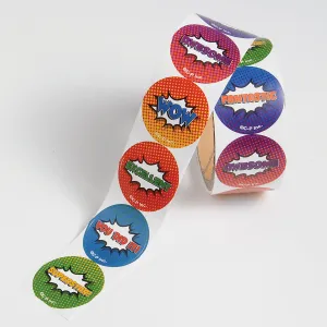 Superhero Stickers Roll - 100 per roll Party Favor