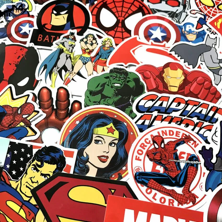 Superhero Stickers - Set of 50
