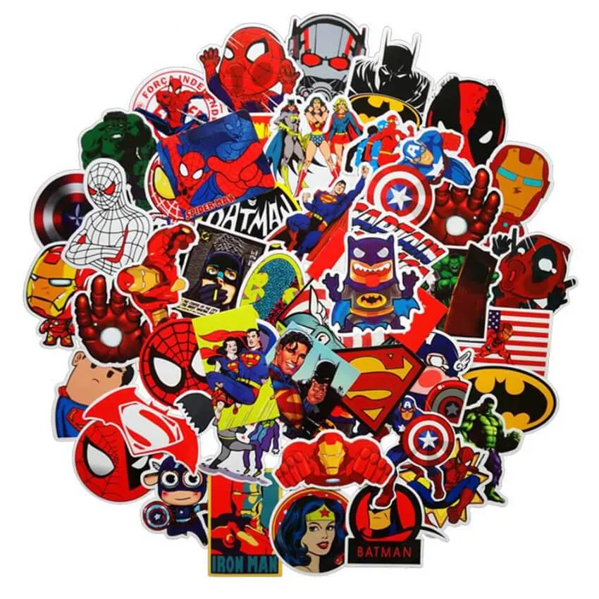 Superhero Stickers - Set of 50