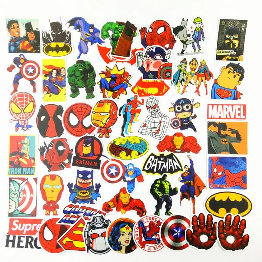 Superhero Stickers - Set of 50