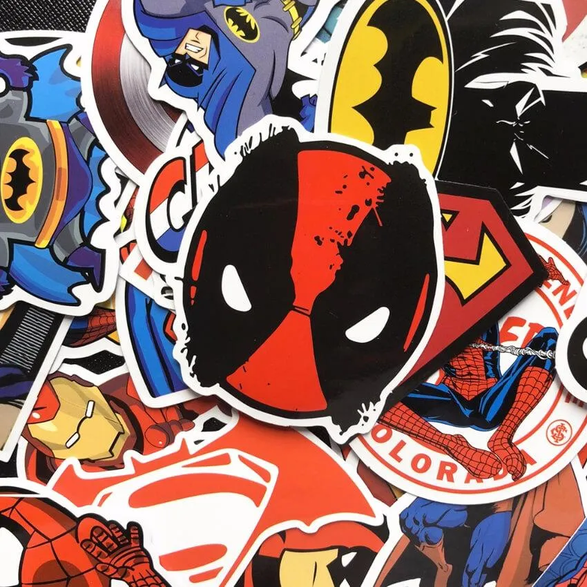 Superhero Stickers - Set of 50