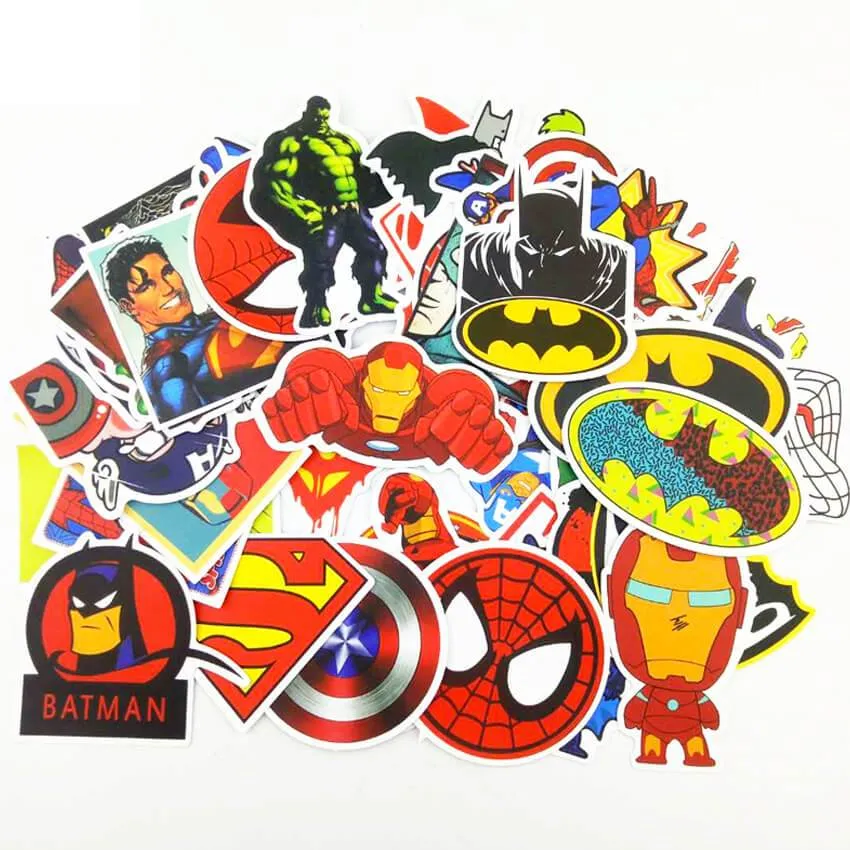 Superhero Stickers - Set of 50