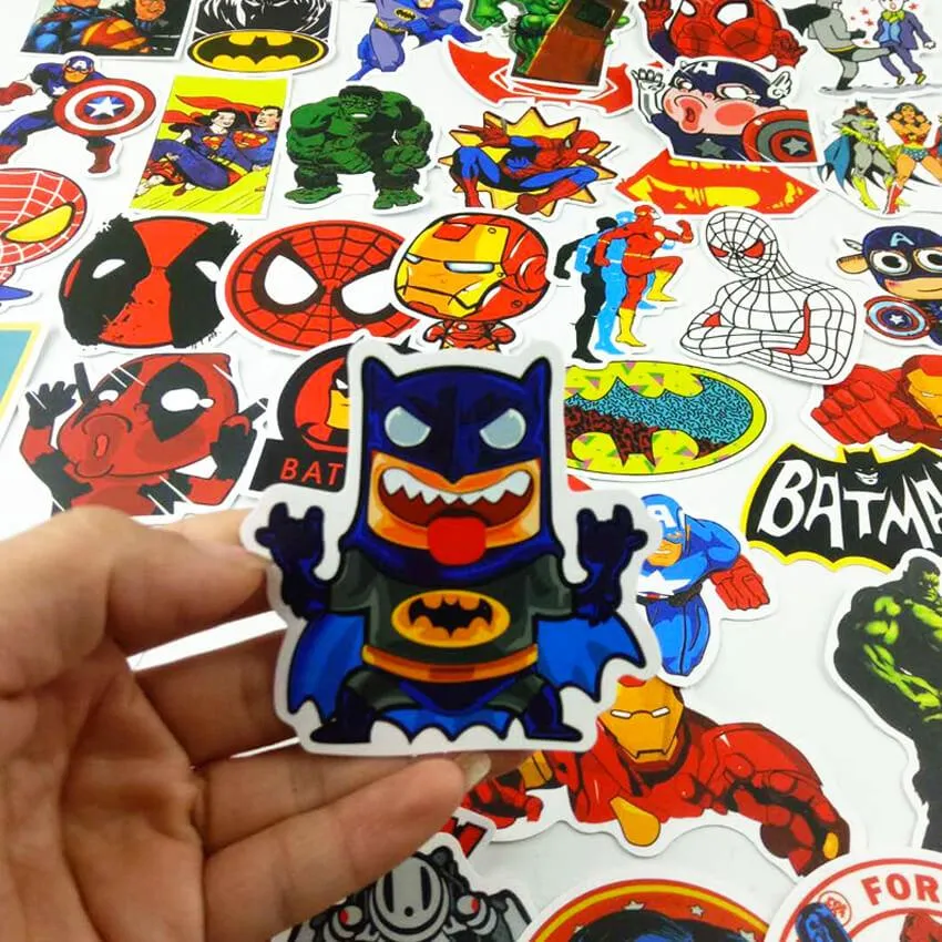 Superhero Stickers - Set of 50