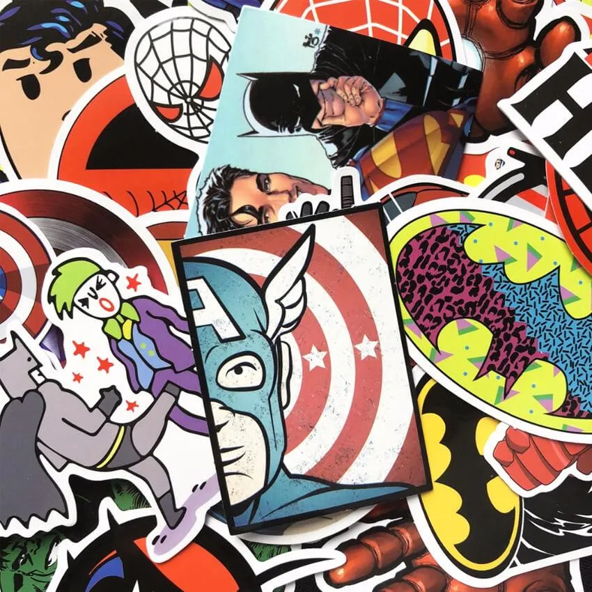 Superhero Stickers - Set of 50
