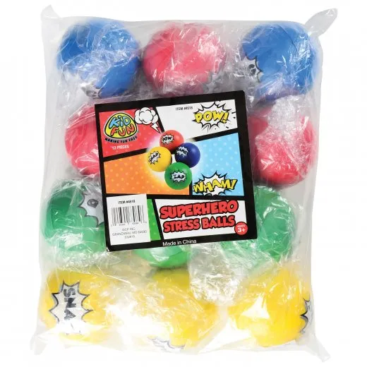 Superhero Stress Toy Balls (pack of 12)