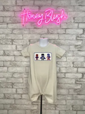 Superheroes Smocked Romper