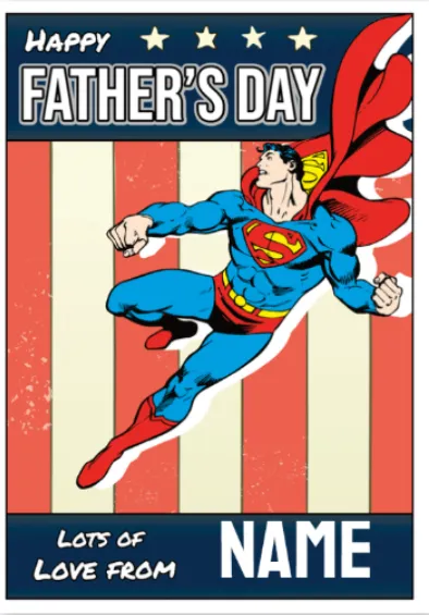 Superman Personalised Father's Day Card 'Love From...'