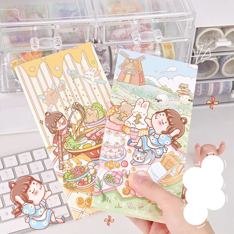 Sweet Holiday Series Cute Cartoon Character Journal Planner - 3.7 × 7.4"