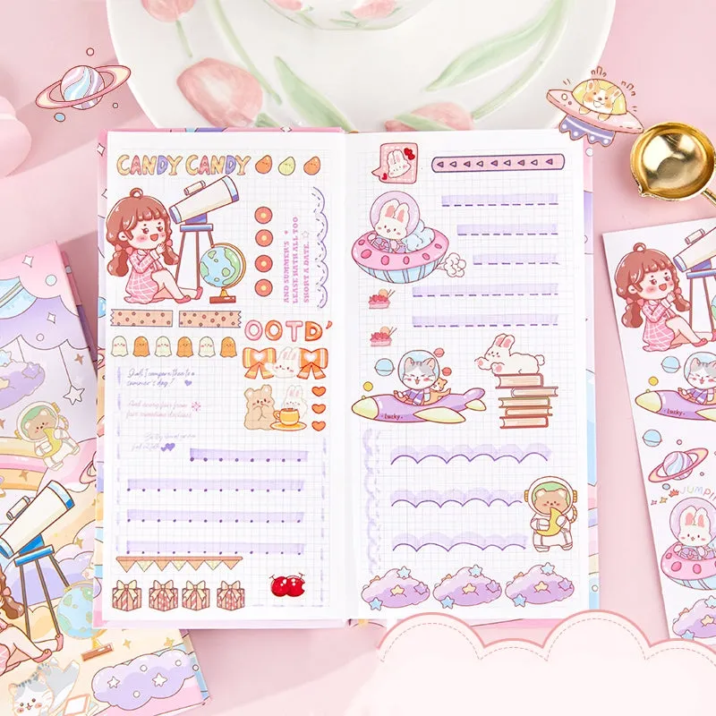 Sweet Holiday Series Cute Cartoon Character Journal Planner - 3.7 × 7.4"