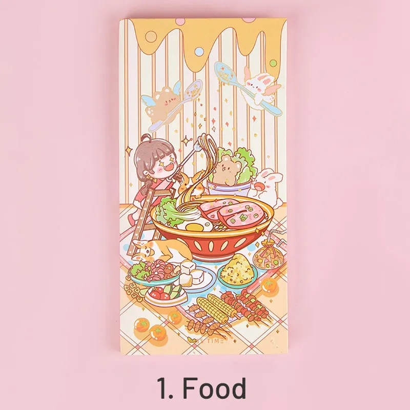Sweet Holiday Series Cute Cartoon Character Journal Planner - 3.7 × 7.4"