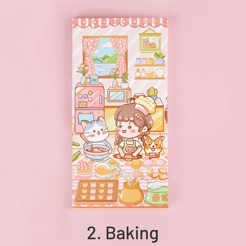 Sweet Holiday Series Cute Cartoon Character Journal Planner - 3.7 × 7.4"