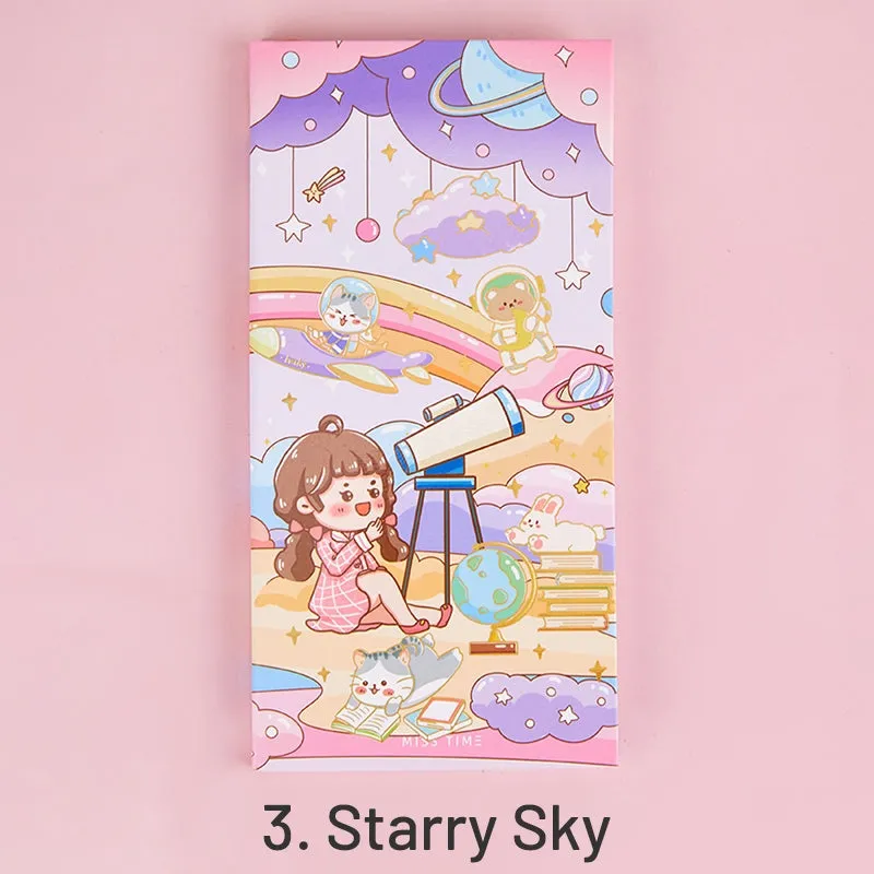 Sweet Holiday Series Cute Cartoon Character Journal Planner - 3.7 × 7.4"