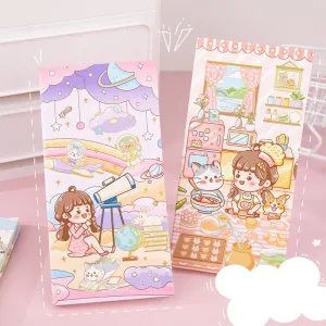 Sweet Holiday Series Cute Cartoon Character Journal Planner - 3.7 × 7.4"