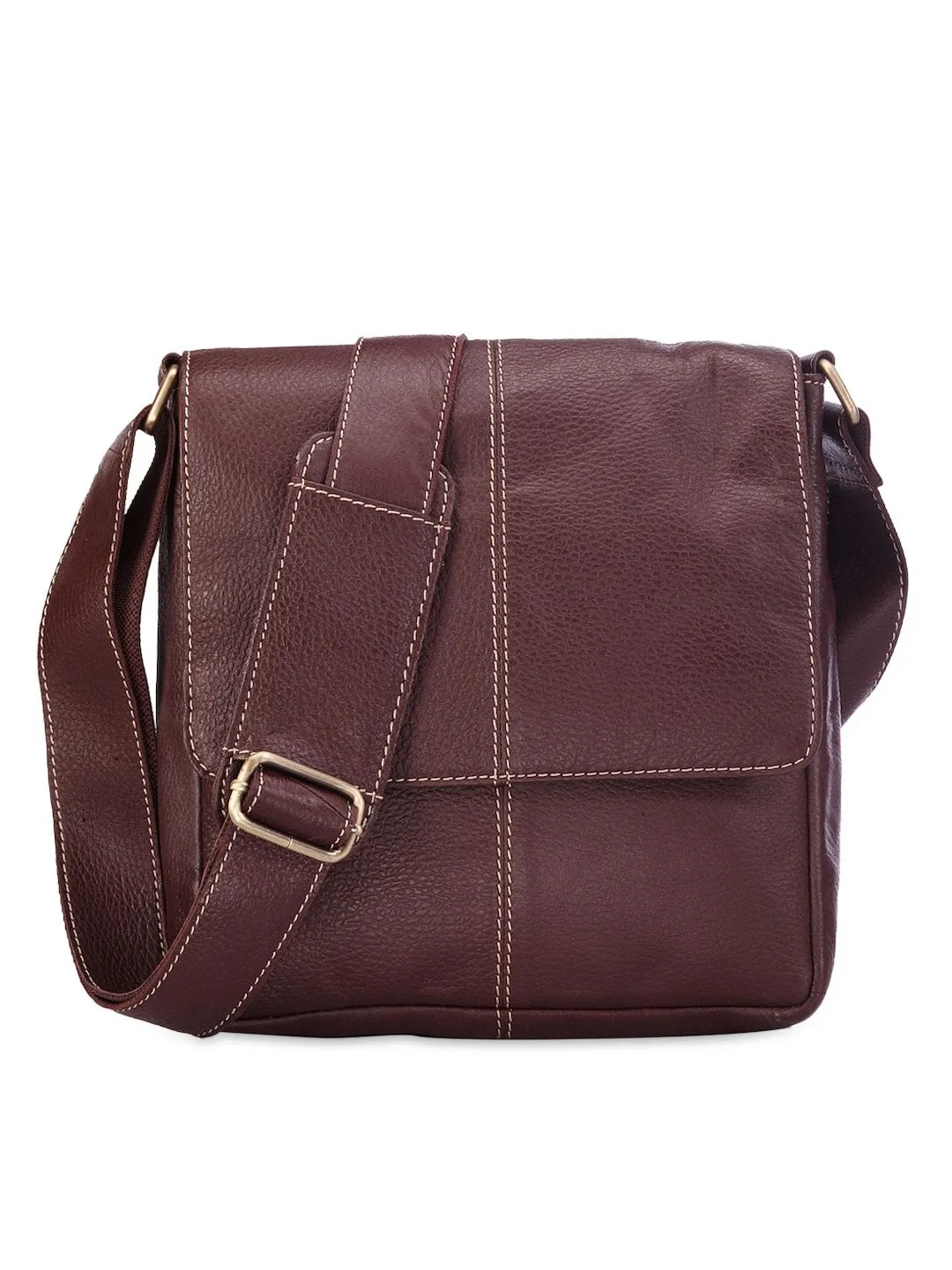 Teakwood Unisex Brown Genuine Leather Messenger Bag