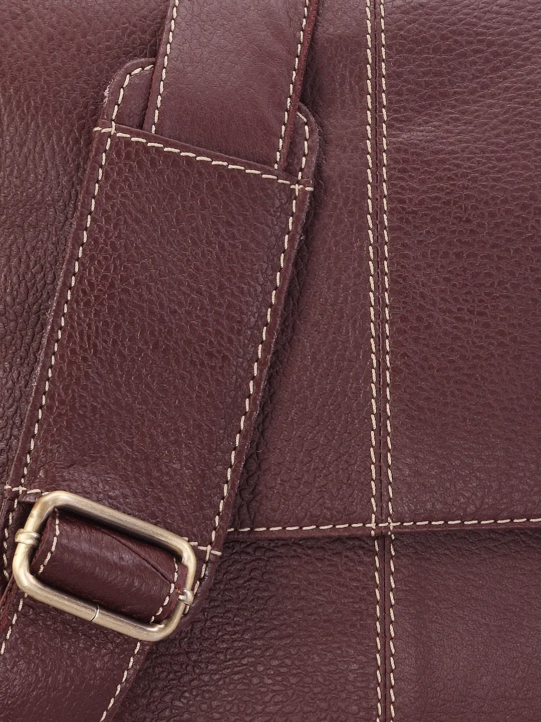 Teakwood Unisex Brown Genuine Leather Messenger Bag