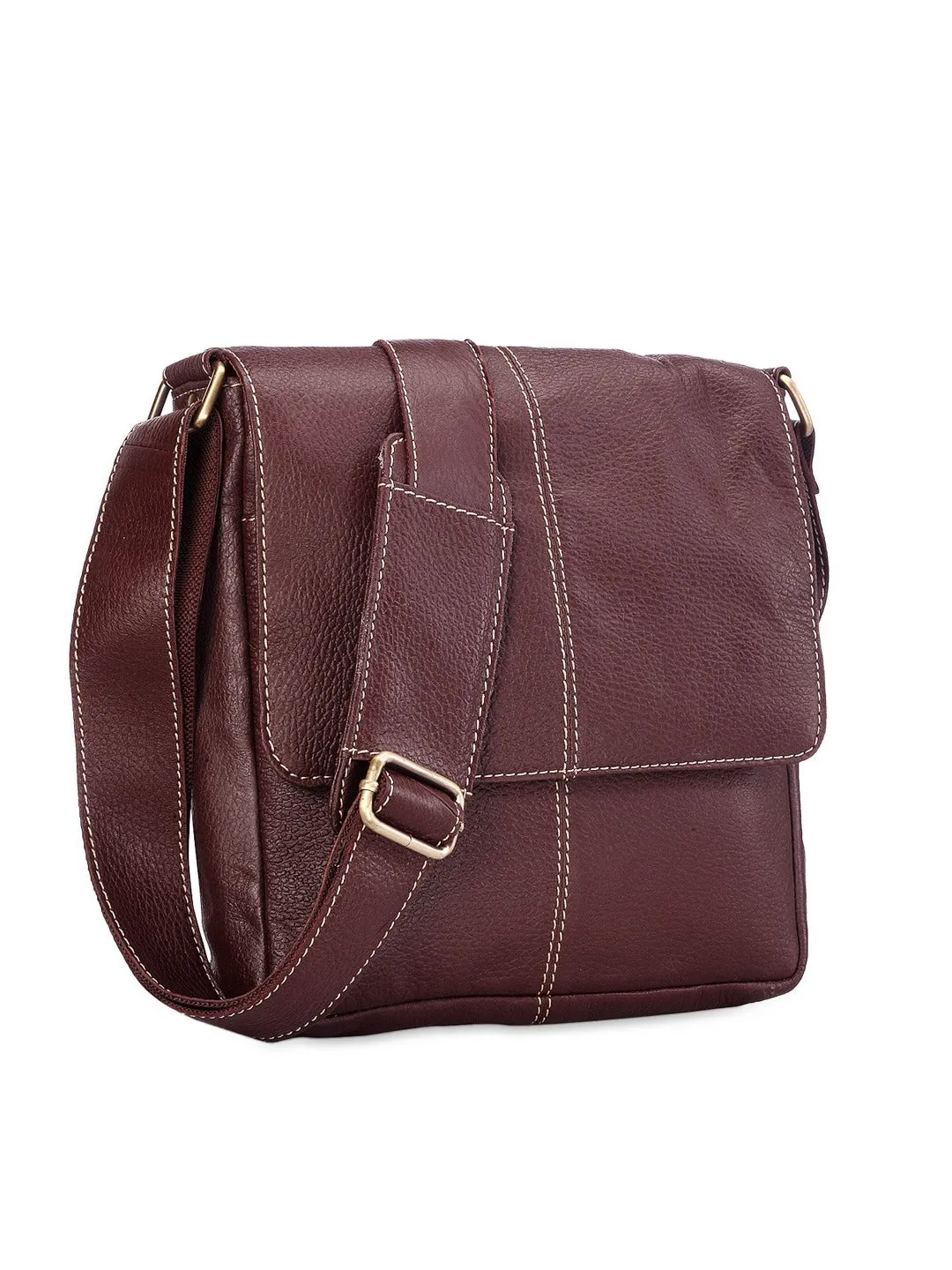Teakwood Unisex Brown Genuine Leather Messenger Bag