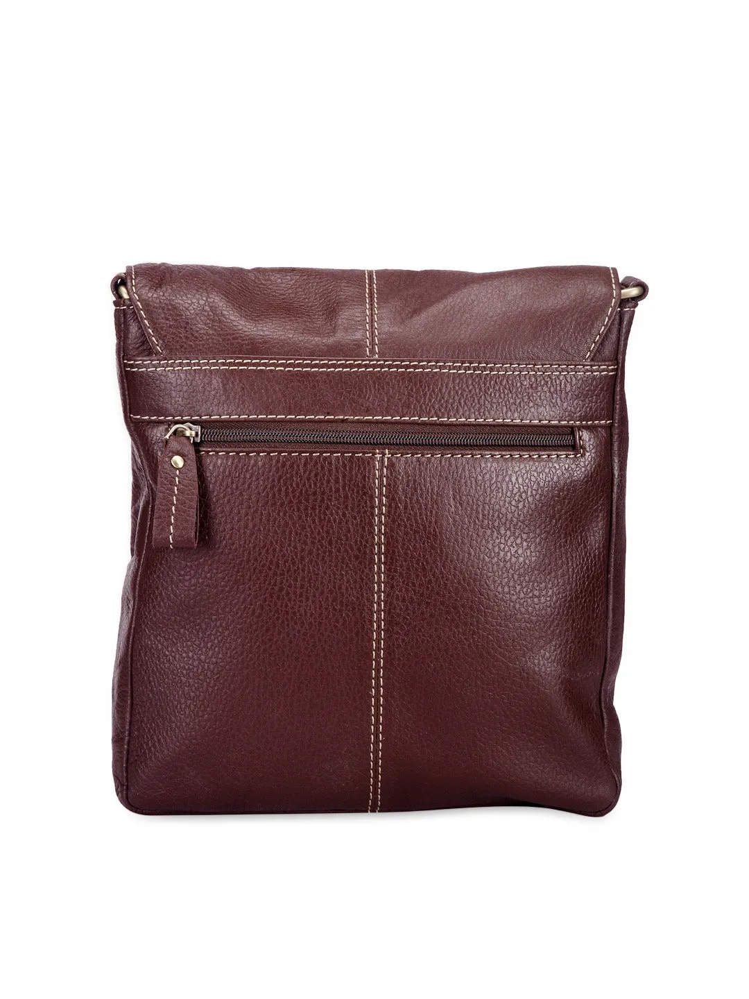 Teakwood Unisex Brown Genuine Leather Messenger Bag