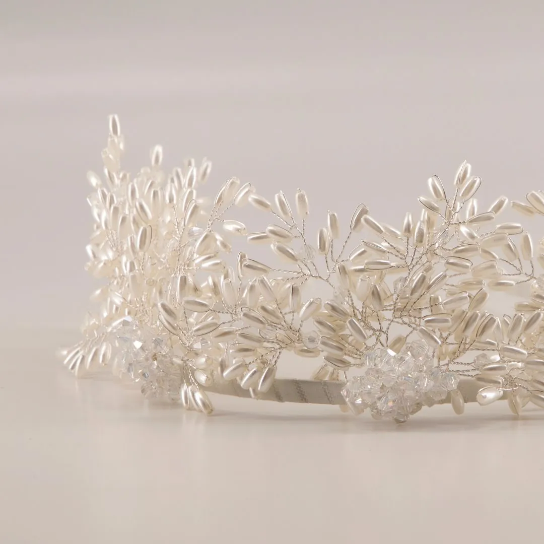 The Milena Pearl Crown Headband
