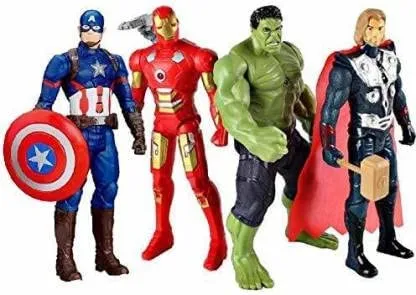 TINY SOULS Miniature Avengers Hero Action Figure 4 Super Heroes Captain America, Iron Man, Spiderman, Hulk and Action Figures (Multicolor) Pack of 5