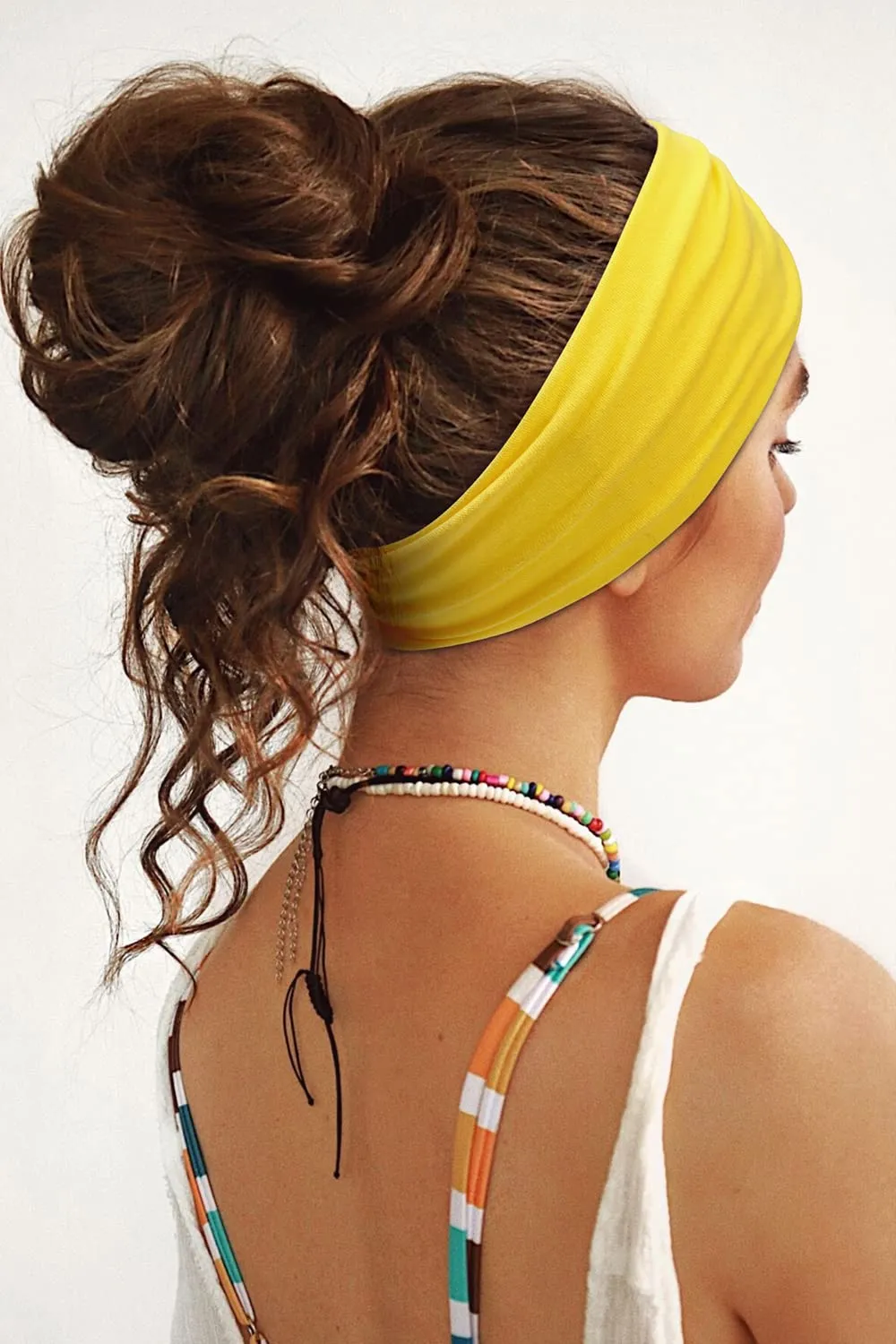 Tobeffect Headbands for Women Non Slip Boho Turban Elastic Head Wrap, Women Twist Knot Head Band Fashion Hair Accessories, Solid Color 8 Pack