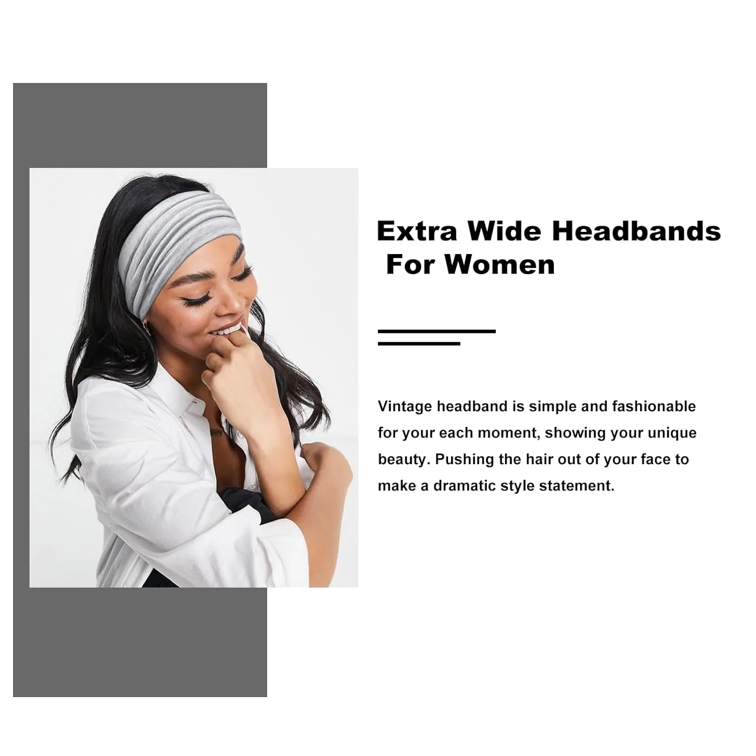 Tobeffect Wide Headbands for Women, 7'' Extra Large Turban Headband Boho Stretchy Turban Hairband Twisted Knot Cloth Hair Accessories, 2 Pack