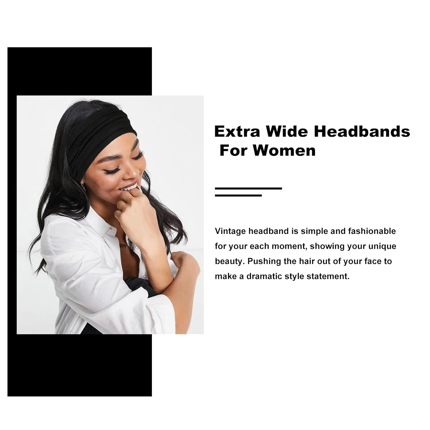 Tobeffect Wide Turban Headbands for Women, 7'' Extra Large Headband Boho Stretchy Hairband Twisted Knot Cloth Hair Accessories, 2 Pack