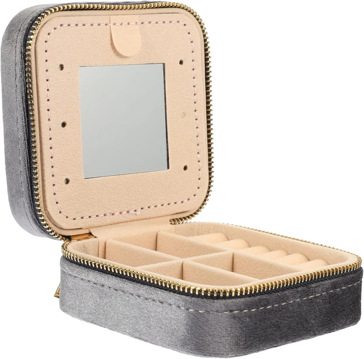 Travel Jewelry Cases for Women Portable Mirror Jewelry Organizer Earring Storage Bracelets Organizer Jewelry Holder Sundries Box Compact Elegant