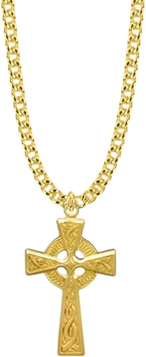 True Faith Jewelry 18KT Gold Over Sterling Silver Cross Pendant, 1 1/8 Inch