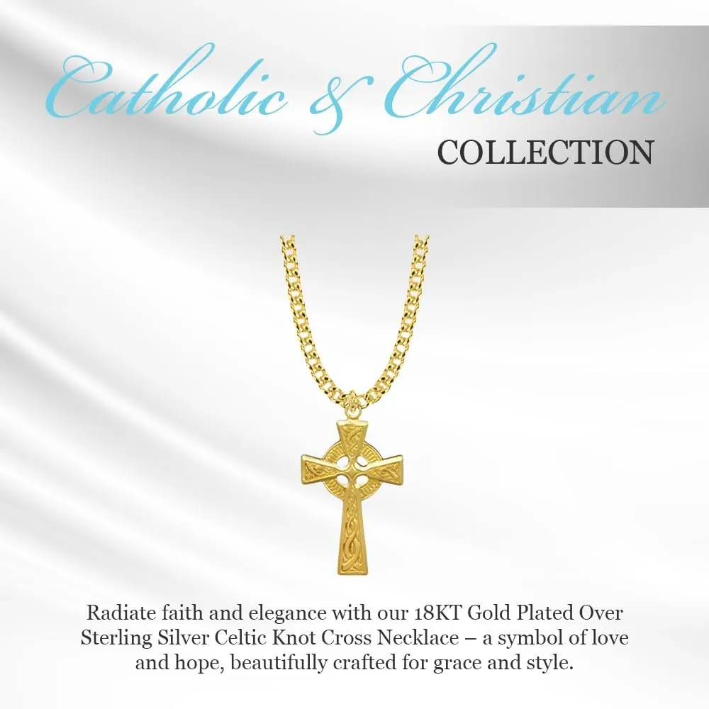 True Faith Jewelry 18KT Gold Over Sterling Silver Cross Pendant, 1 1/8 Inch