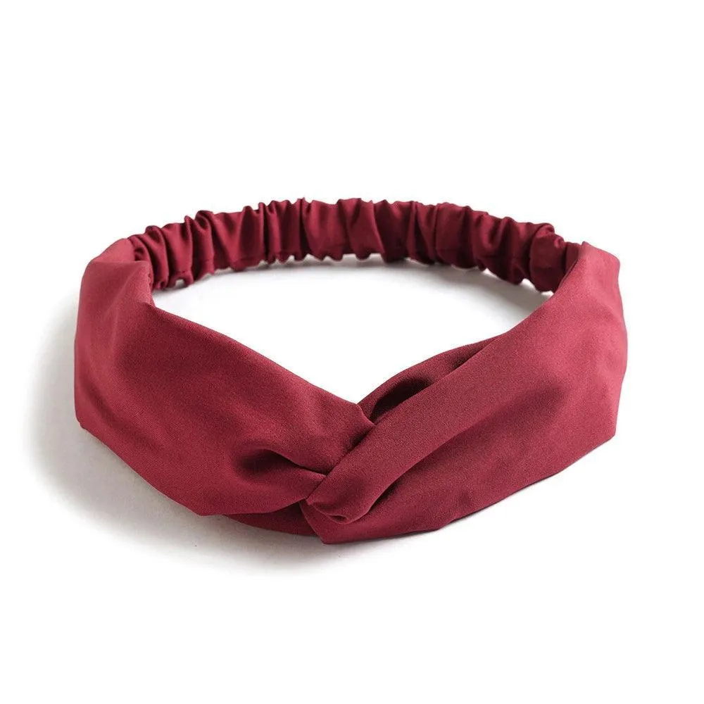Twisted Headbands, Cashmere & Cotton Blend, Elegant Knot Design, 34 Colors, Comfortable Fit, Perfect for Casual or Special Occasions
