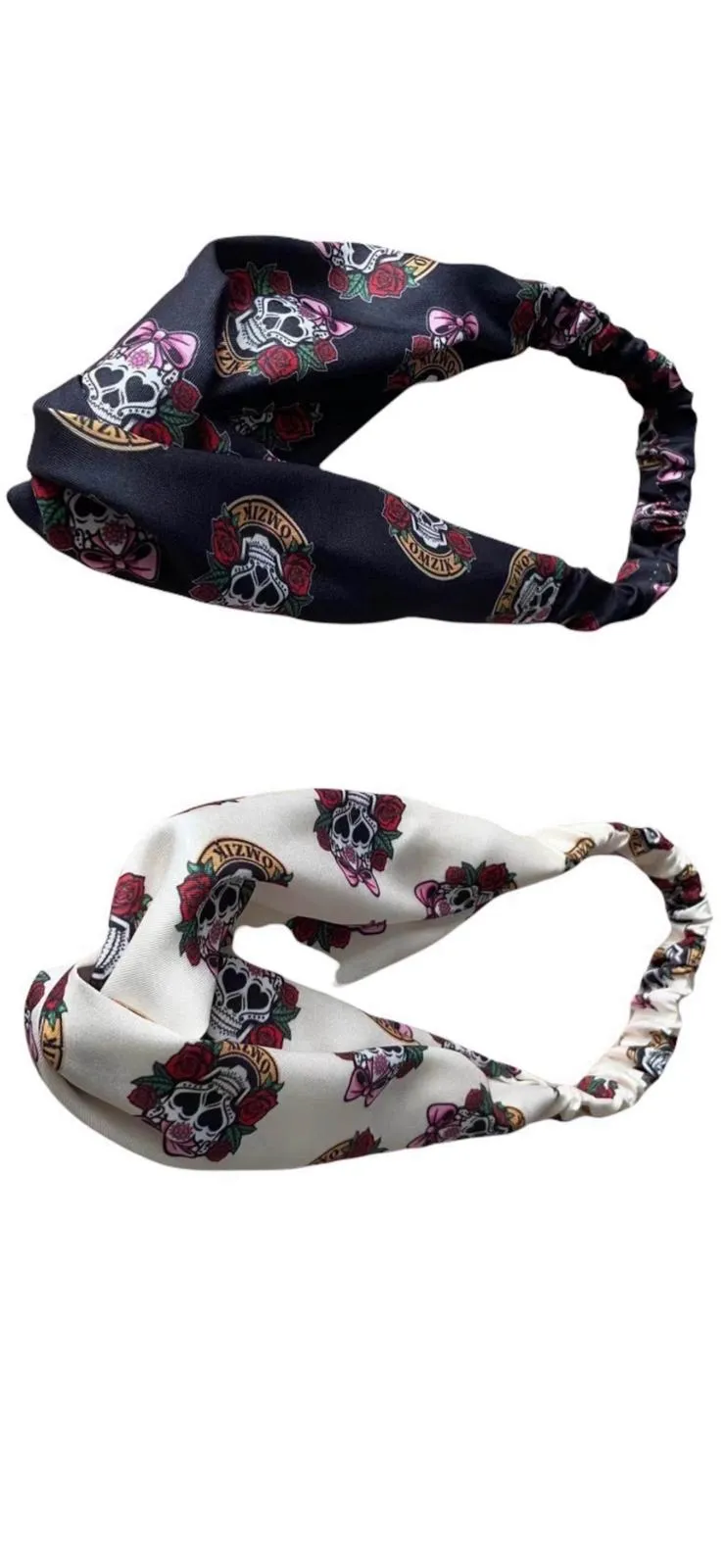 Two Silk Elastic Knotted Headbands