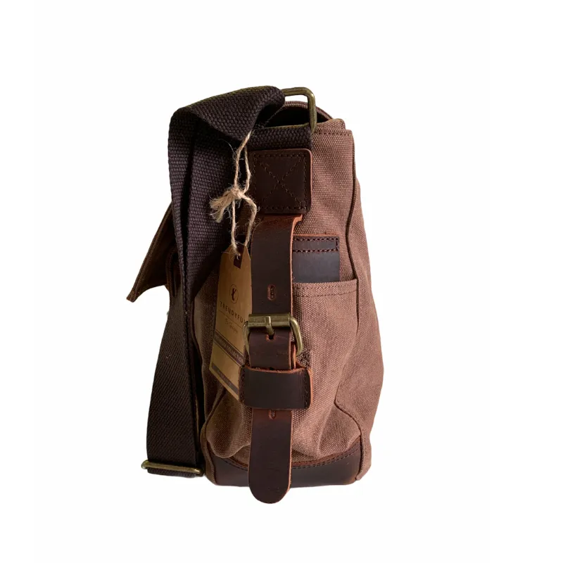 Tyrone Canvas Leather Messenger Bag