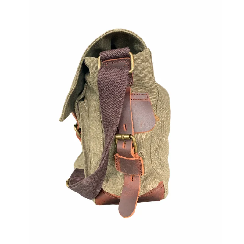 Tyrone Canvas Leather Messenger Bag