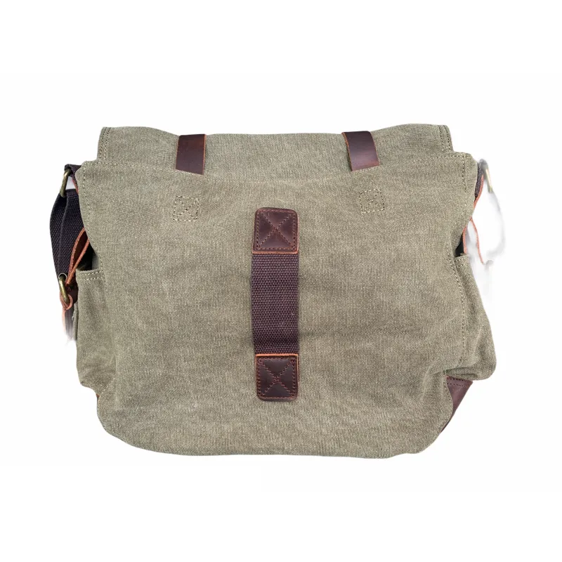 Tyrone Canvas Leather Messenger Bag