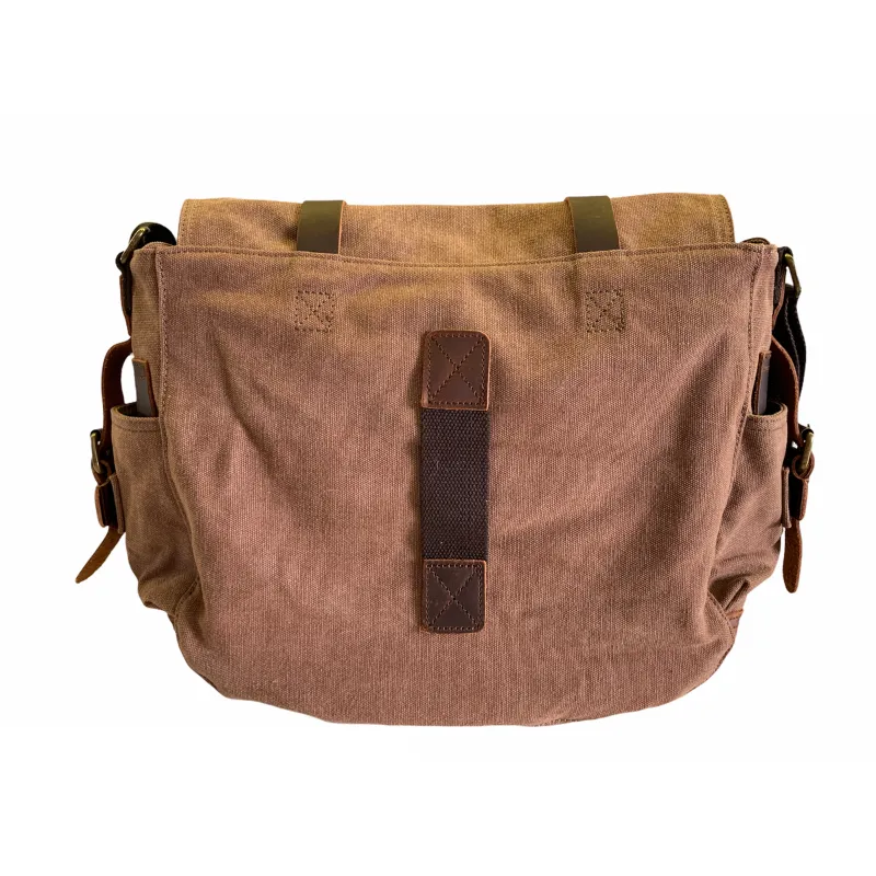 Tyrone Canvas Leather Messenger Bag