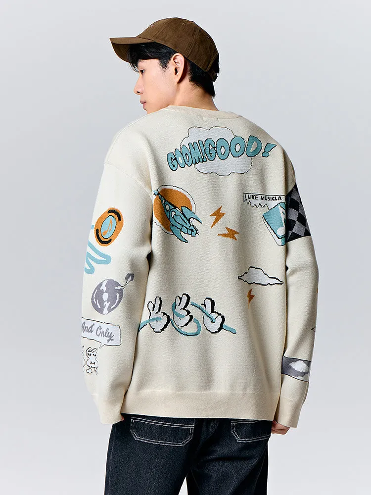Unisex white crew neck sweater